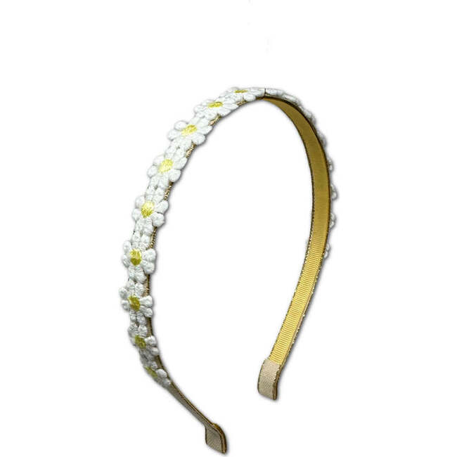Daisies Ribbon Headband, Ivory