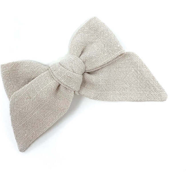 Baby Mid-Sized Hand-Tied Bow, Oyster