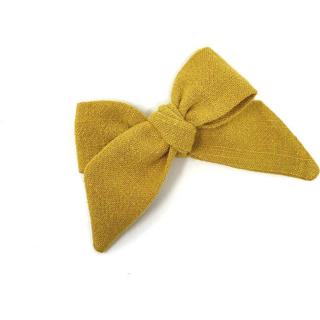 Baby Mid-Sized Hand-Tied Bow, Mustard
