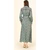 Women's Palma Long Sleeve Belted Maxi Shirt Dress, Marlow Marine - Dresses - 5