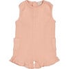 Ruffle Hem Sleeveless Romper, Pink - Rompers - 1 - thumbnail