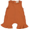 Ruffle Hem Sleeveless Romper, Brick - Rompers - 1 - thumbnail