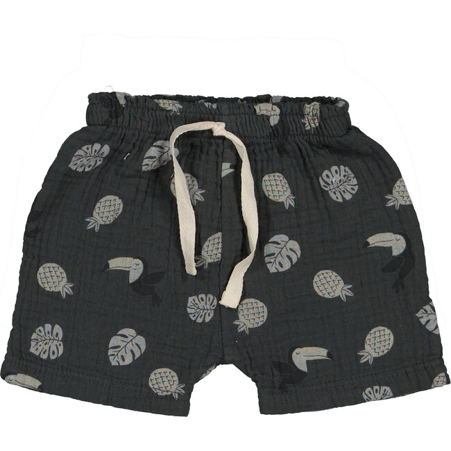 All-Over Toucan Print Shorts, Charcoal
