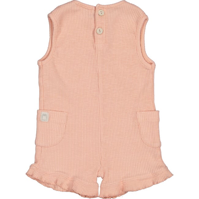 Ruffle Hem Sleeveless Romper, Pink - Rompers - 2