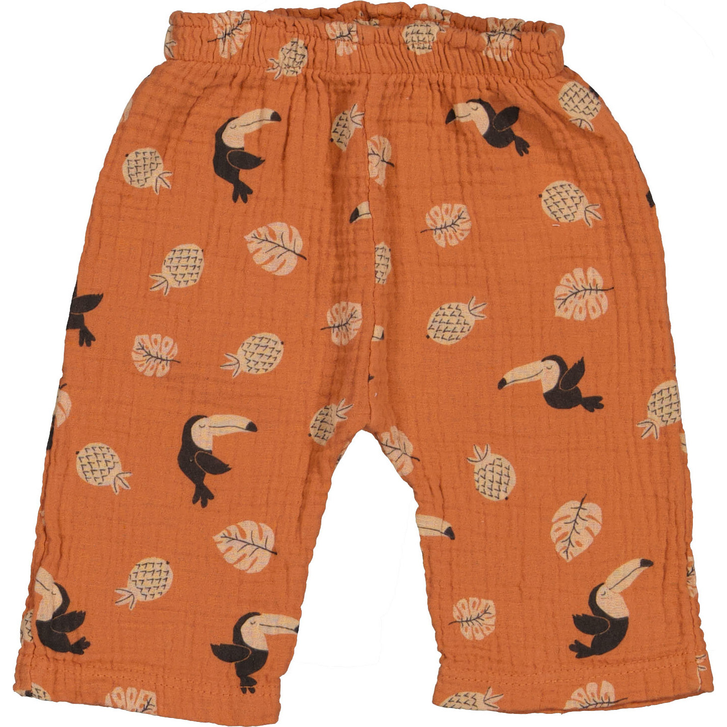 All-Over Toucan Print Pants, Brick - Pants - 1
