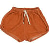 Terry Curved Hem Drawstring Shorts Shorts, Brick - Shorts - 1 - thumbnail