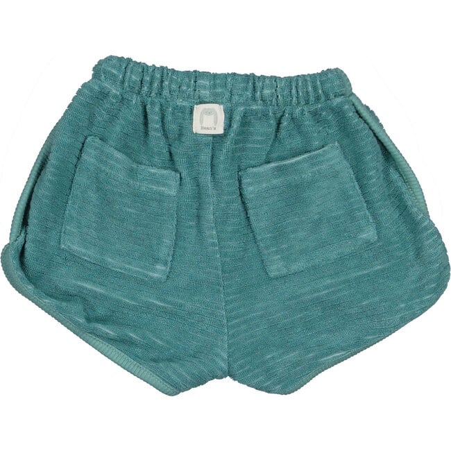 Terry Curved Hem Drawstring Shorts Shorts, Sea Green - Shorts - 2