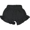 Ruffle Hem Shorts, Charcoal - Shorts - 1 - thumbnail