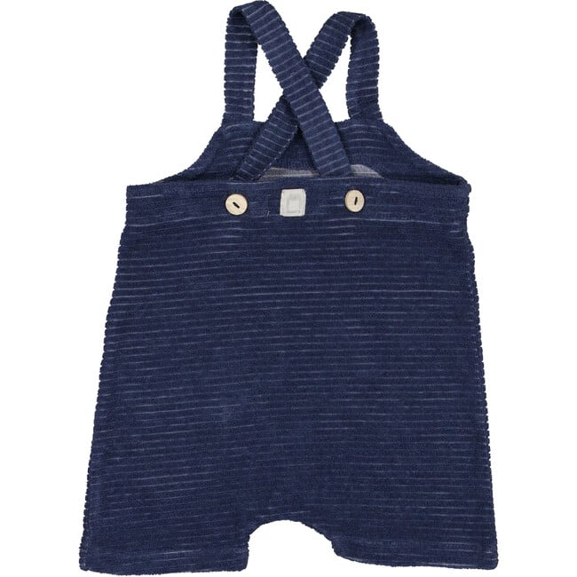 Ribbed Terry Dungaree, Navy - Overalls - 2