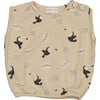 All-Over Toucan Print Sleeveless Top, Sand - T-Shirts - 1 - thumbnail