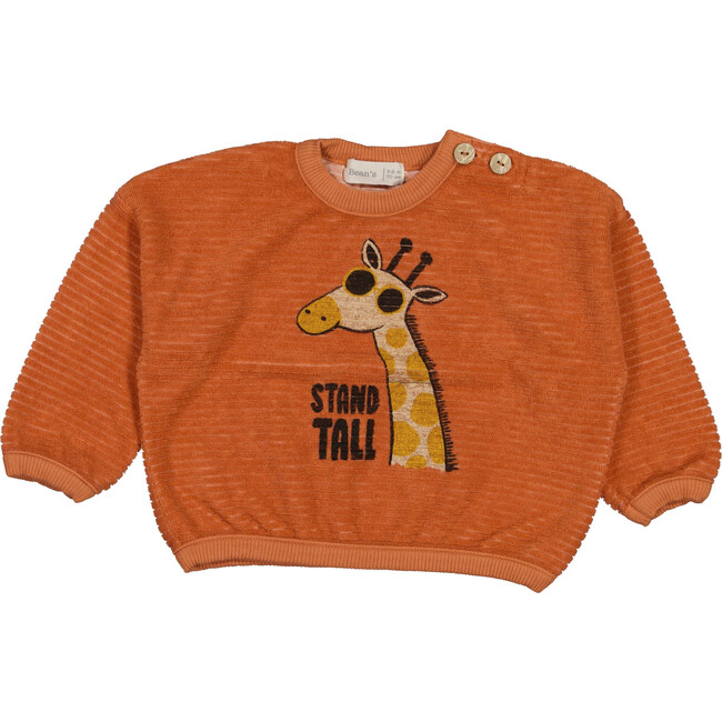 Giraffe Print Terry Sweatshirt, Brick