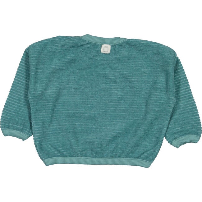 Giraffe Print Terry Sweatshirt, Sea Green - Sweatshirts - 2