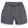 Elasticated Waist 2-Pocket Shorts, Grey - Shorts - 1 - thumbnail