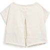 Lucky Charm Clam Print Crop Top, Cream - T-Shirts - 2