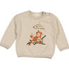 Lounging Parrot Print Sweatshirt, Sand - Sweatshirts - 1 - thumbnail