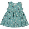 Toucan Print Sleeveless Dress, Sea Green - Dresses - 1 - thumbnail