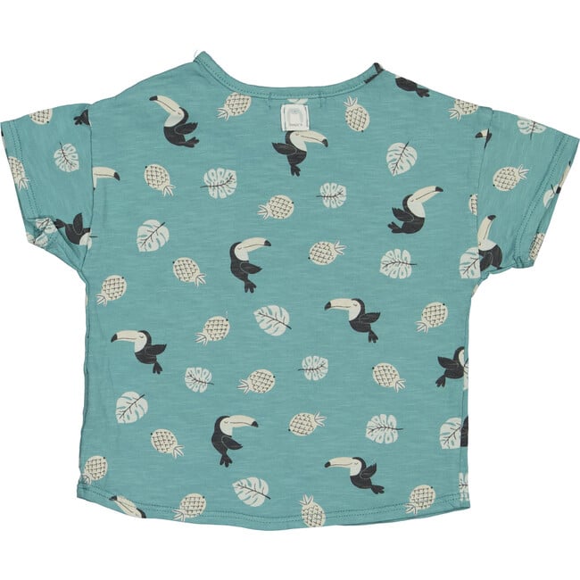 All-Over Toucan Print Short Sleeve T-Shirt.Sea Green - T-Shirts - 2