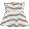 Striped Short Sleeve Dress, Navy & Cream - Dresses - 2