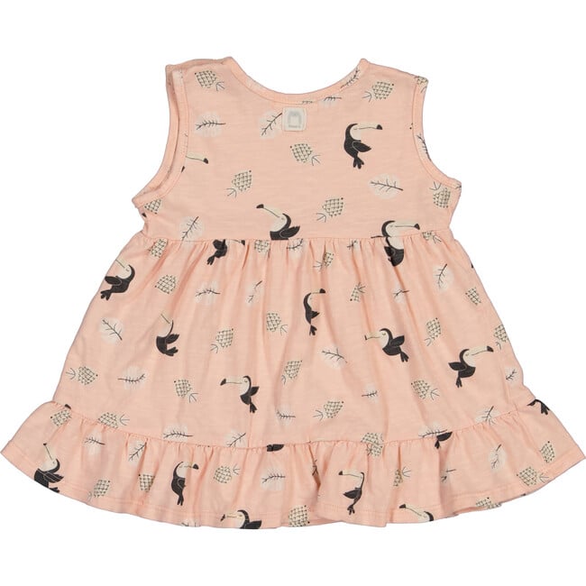 Toucan Print Sleeveless Dress, Pink - Dresses - 2