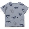 All-Over Shrimp Print Short Sleeve T-Shirt, Blue - T-Shirts - 2