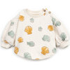 All-Over Clam Shell Print Sweatshirt, Cream - Sweatshirts - 1 - thumbnail