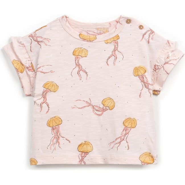 All-Over Jellyfish Print Short Sleeve T-Shirt, Pink - T-Shirts - 2