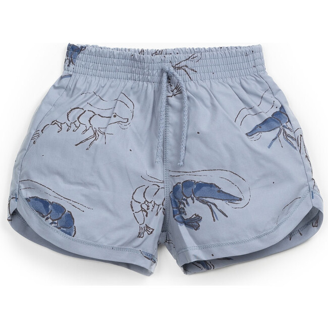 All-Over Shrimp Print Swim Shorts, Blue