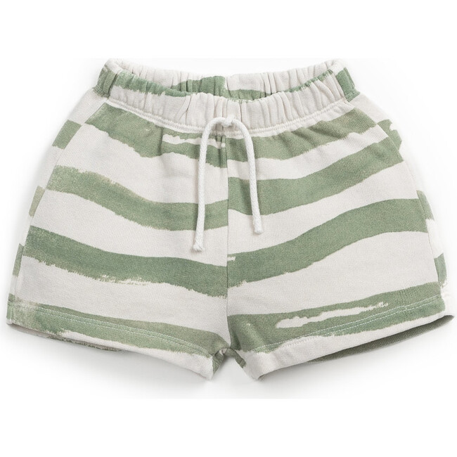 Wavey Striped Sweatshorts, Green & Multicolors