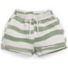 Wavey Striped Sweatshorts, Green & Multicolors - Shorts - 1 - thumbnail