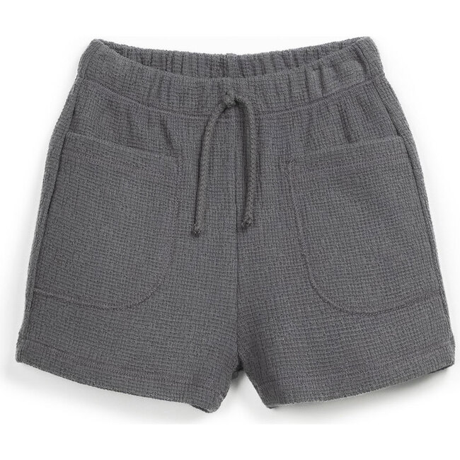 Elasticated Waist 2-Pcket Shorts, Grey