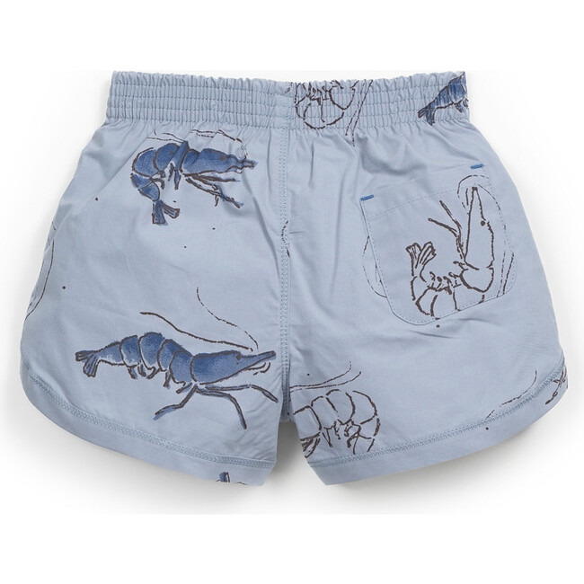 All-Over Shrimp Print Swim Shorts, Blue - Swim Trunks - 2