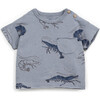 Baby All-Over Shrimp Print Short Sleeve T-Shirt, Blue - T-Shirts - 1 - thumbnail