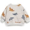 All-Over Sting Ray Print Sweatshirt, Cream - Sweatshirts - 2