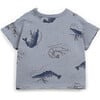 Baby All-Over Shrimp Print Short Sleeve T-Shirt, Blue - T-Shirts - 2