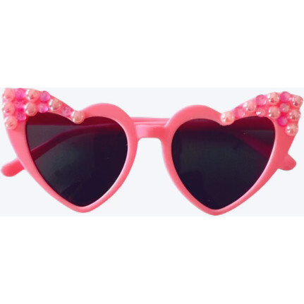 Pinky Gems Anna Heart Sunnies, Pink - Sunglasses - 1