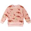 Kids Terry Mountains Print Ribbed Hem Sweatshirt, Peach - Sweatshirts - 1 - thumbnail