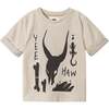 Kids Yee Haw Print Boxy T-Shirt, Sand - T-Shirts - 1 - thumbnail