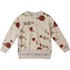 Kids Terry Mountains Print Ribbed Hem Sweatshirt, Sand - Sweatshirts - 1 - thumbnail