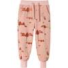 Kids Terry Mountains Print Ribbed Hem Drawstring Joggers, Peach - Sweatpants - 1 - thumbnail