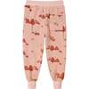 Kids Terry Mountains Print Ribbed Hem Drawstring Joggers, Peach - Sweatpants - 2