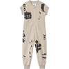 Kids Print Terry Short Ribbed Sleeve Zip-Up Flightsuit, Sand - Jumpsuits - 1 - thumbnail