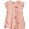 Girls Jersey Box Pleated Sleeve Dress, Peach - Dresses - 1 - thumbnail