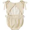 Girls Gauze Tie Bow Sunsuit, Sand - Onesies - 2