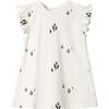 Girls Jersey Box Pleated Sleeve Dress, Off-White - Dresses - 1 - thumbnail