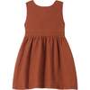 Girl Gauze Sleeveless Pinafore Dress, Terracotta - Dresses - 1 - thumbnail