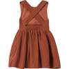 Girl Gauze Sleeveless Pinafore Dress, Terracotta - Dresses - 2