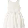 Girl Gauze Sleeveless Pinafore Dress, Off-White - Dresses - 1 - thumbnail