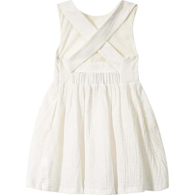 Girl Gauze Sleeveless Pinafore Dress, Off-White - Dresses - 2