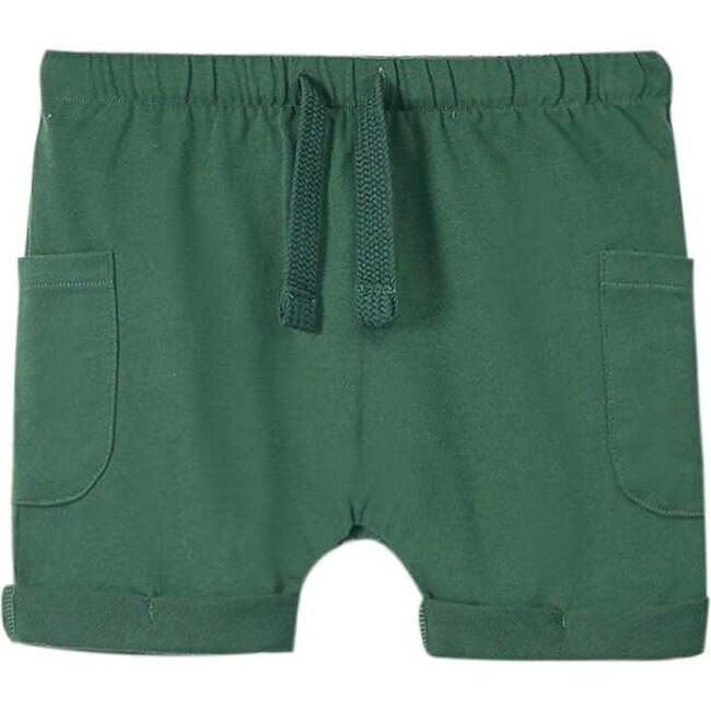 Boys Jersey Rolled-Up Drawstring Shorts, Green