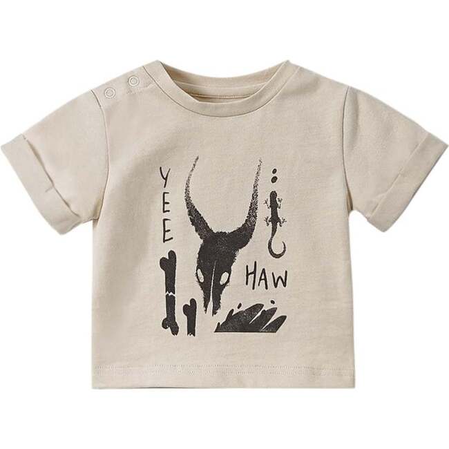 Baby Yee Haw Print Boxy T-Shirt, Sand